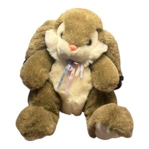 Vintage Chrisha Playful Plush Adorable Brown Plush Bunny 1988